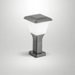 Baliza Lena, 30 cm, gris oscuro, metal, E27, IP65