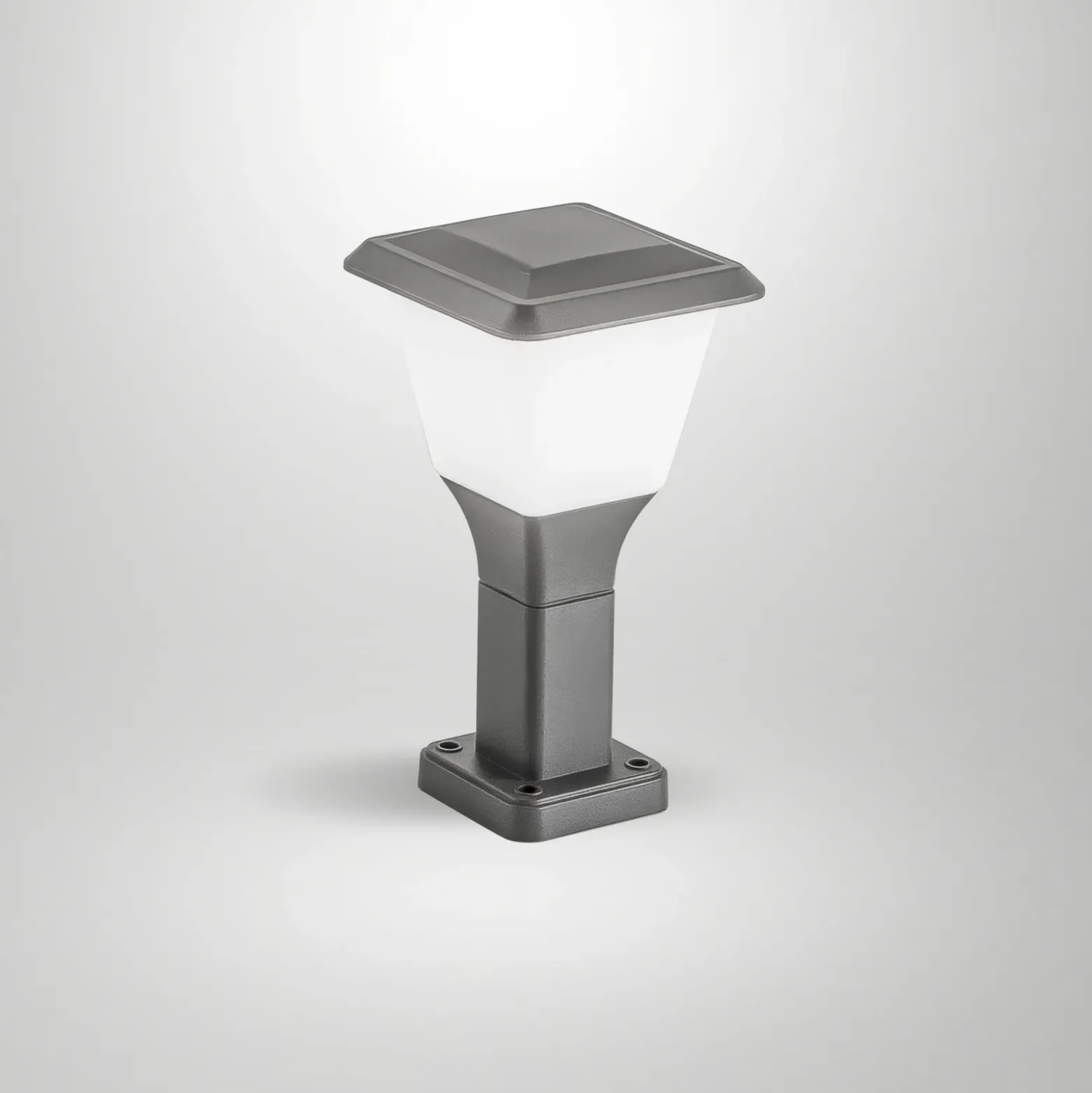 Baliza Lena, 30 cm, gris oscuro, metal, E27, IP65