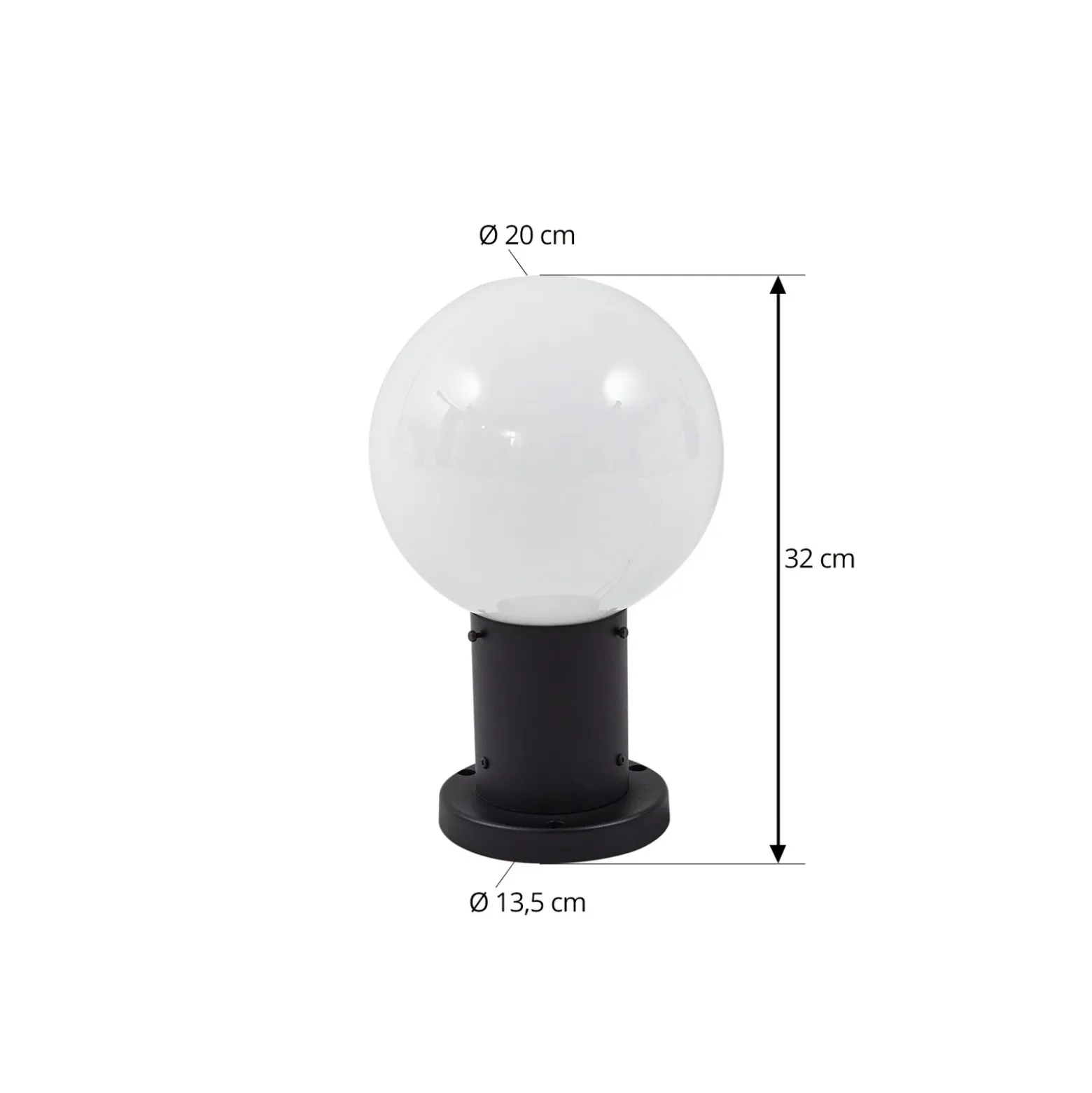 Baliza Lindby Dangan, negro/blanco, altura 32 cm, cristal