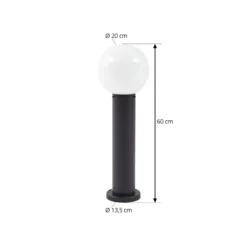 Baliza Lindby Dangan, negro/blanco, altura 60 cm, cristal