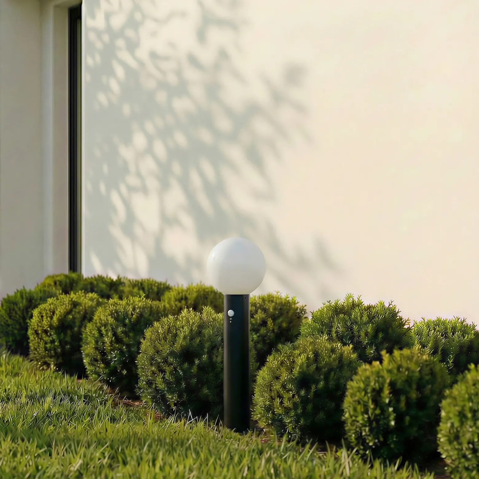 Baliza Lindby Dangan, negro/ópalo 60 cm, cristal, sensor