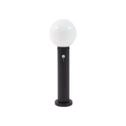 Baliza Lindby Dangan, negro/ópalo 60 cm, cristal, sensor