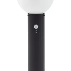 Baliza Lindby Dangan, negro/ópalo 60 cm, cristal, sensor