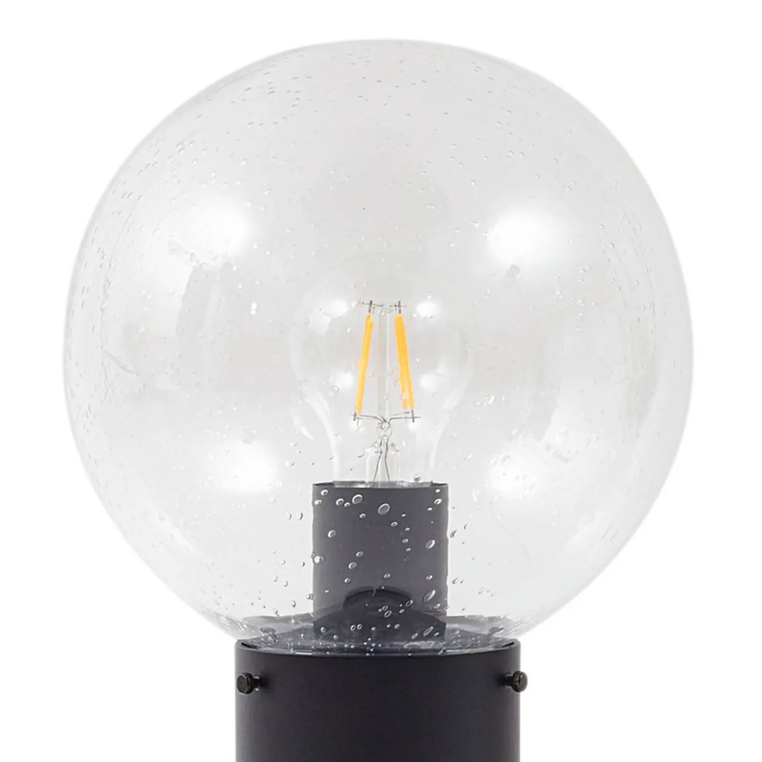 Baliza Lindby Dangan, negro/transparente 60 cm, cristal, sensor