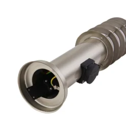 Baliza Lindby Hanja, sensor, acero inoxidable, Ø 11,7 cm