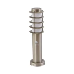 Baliza Lindby Hanja, sensor, acero inoxidable, Ø 11,7 cm