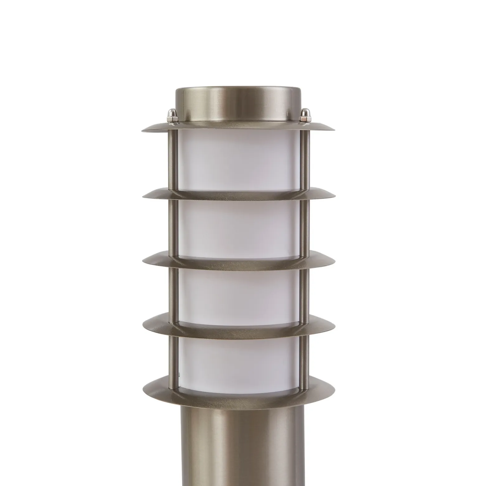 Baliza Lindby Hanja, sensor, acero inoxidable, Ø 11,7 cm