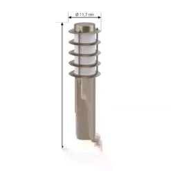 Baliza Lindby Hanja, sensor, acero inoxidable, Ø 11,7 cm