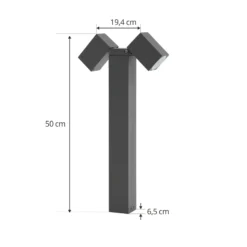 Baliza Lindby Othil, 2 luces, 50 cm, antracita, metal