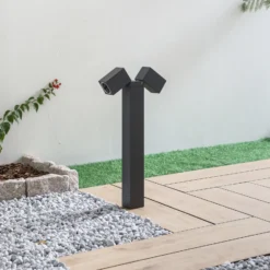 Baliza Lindby Othil, 2 luces, 50 cm, antracita, metal