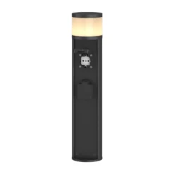 Baliza Lucande Corban, gris, tomas de corriente, G9, IP44