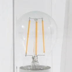 Baliza Lucande Dunia, blanca, metal, 24 cm, E27, IP54