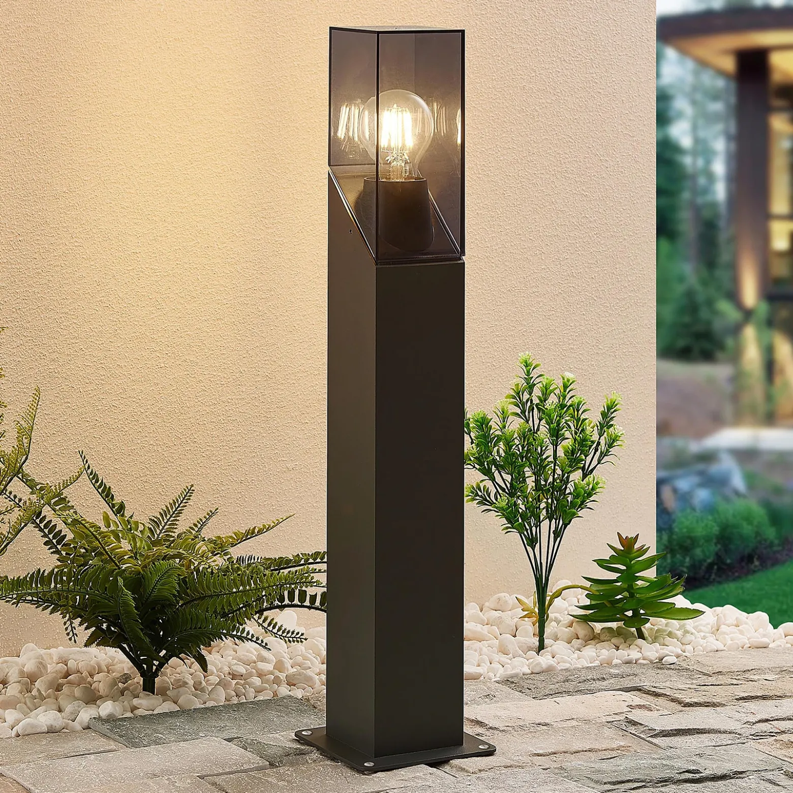 Baliza Lucande «Fiola», 60 cm, antracita, IP54