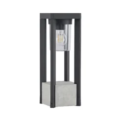 Baliza Lucande Kalisa, E27, IP44, 42 cm, gris, metal