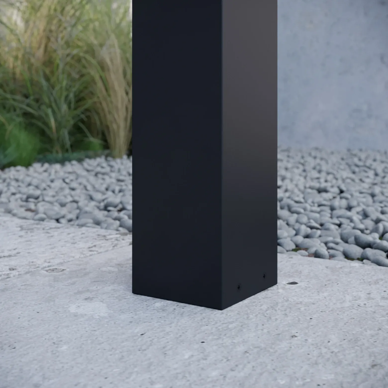 Baliza Lucande Kiran, 60 cm, gris, metal, IP44, E27