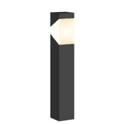Baliza Lucande Kiran, 60 cm, gris, metal, IP44, E27