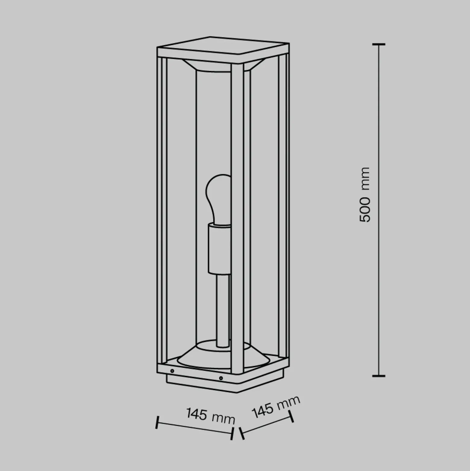 Baliza Maytoni Cell, grafito, aluminio, altura 50 cm, IP54
