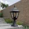 Baliza Norfolk, negro/transparente, con cristal al plomo, IP43