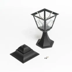 Baliza Norfolk, negro/transparente, con cristal al plomo, IP43