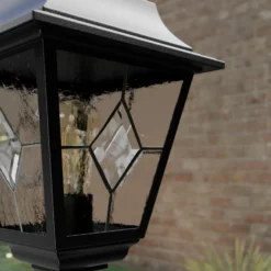 Baliza Norfolk, negro/transparente, con cristal al plomo, IP43