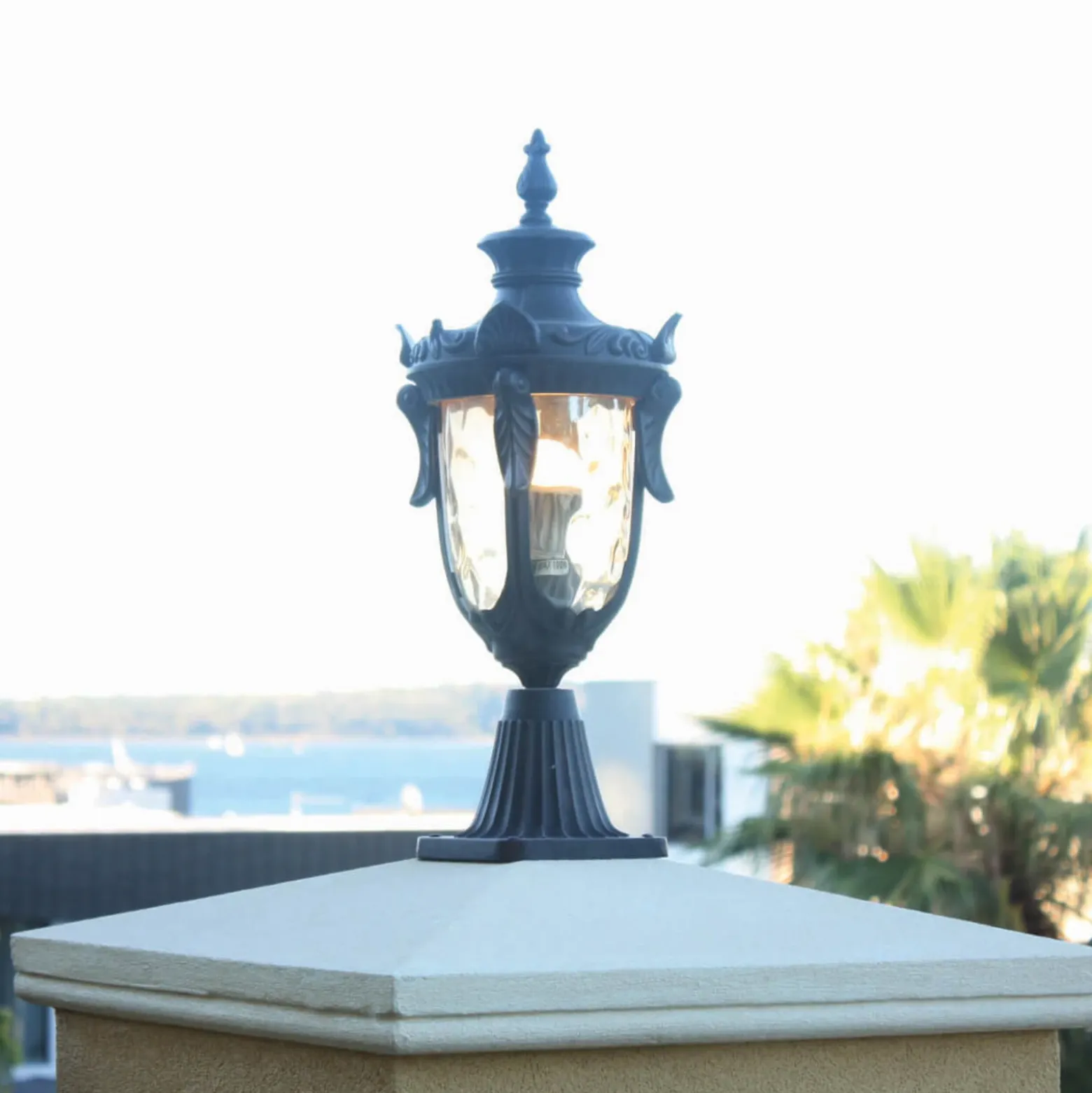 Baliza Philadelphia, bronce/ámbar, 54 cm, IP43