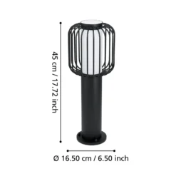 Baliza Ravello, negra, altura 45 cm, metal
