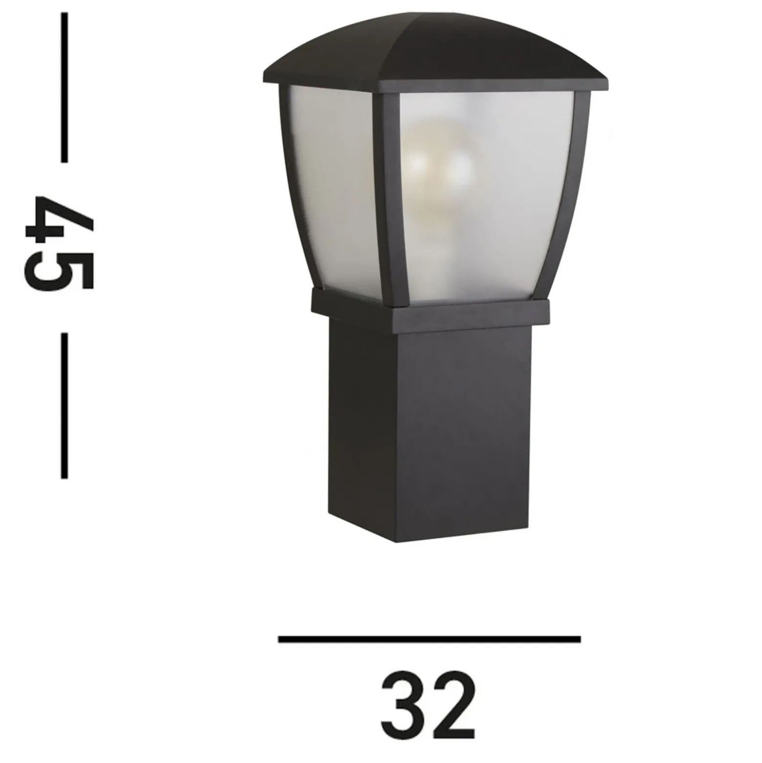 Baliza Seattle, IP44, negra, altura 45 cm, metal