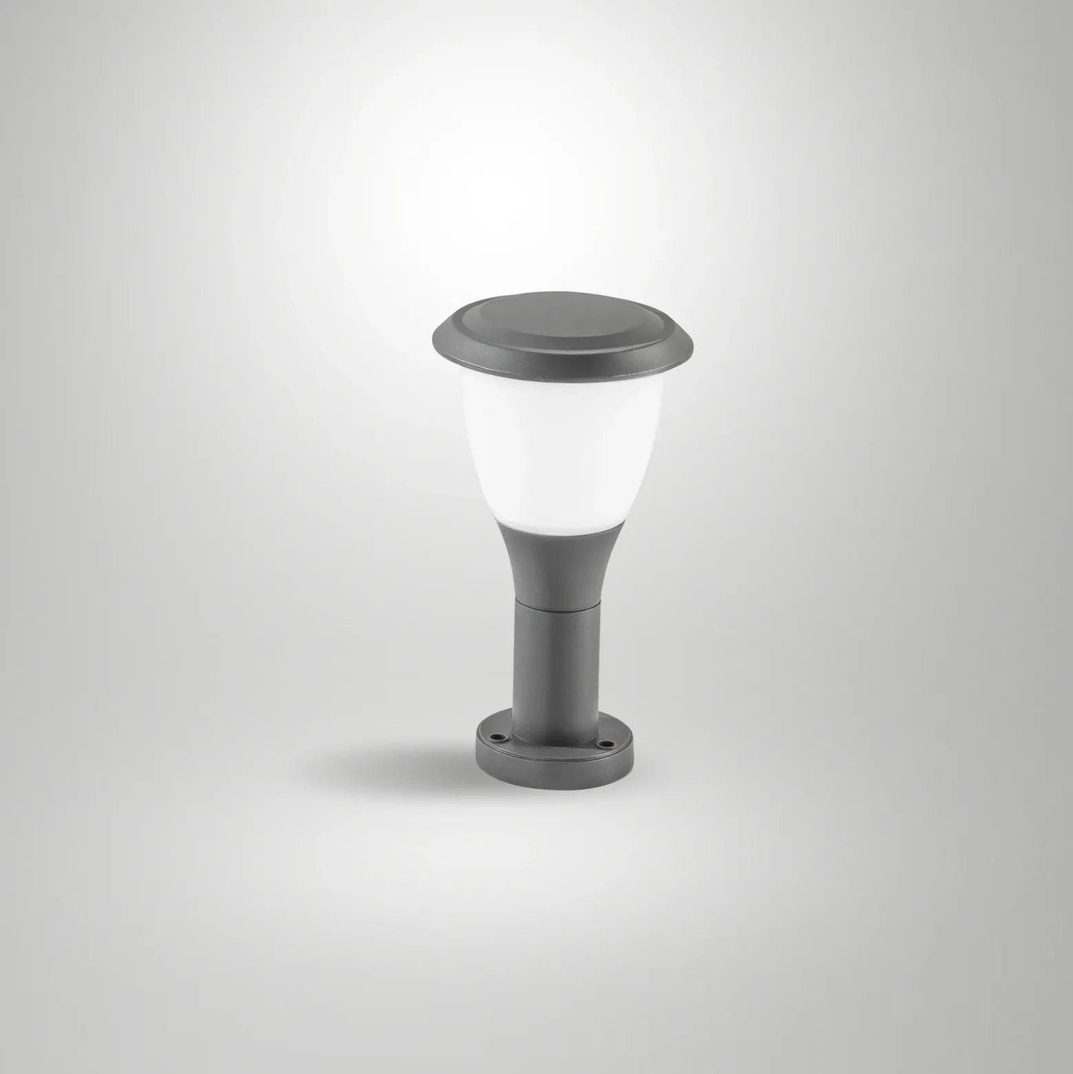 Baliza Thiago, 30 cm, gris oscuro, metal, E27, IP65