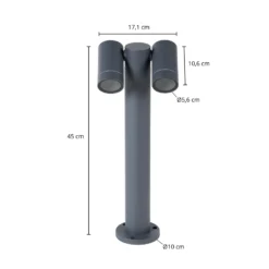 Baliza Tulimar de PRIOS, 2 luces, 45 cm, antracita, IP65