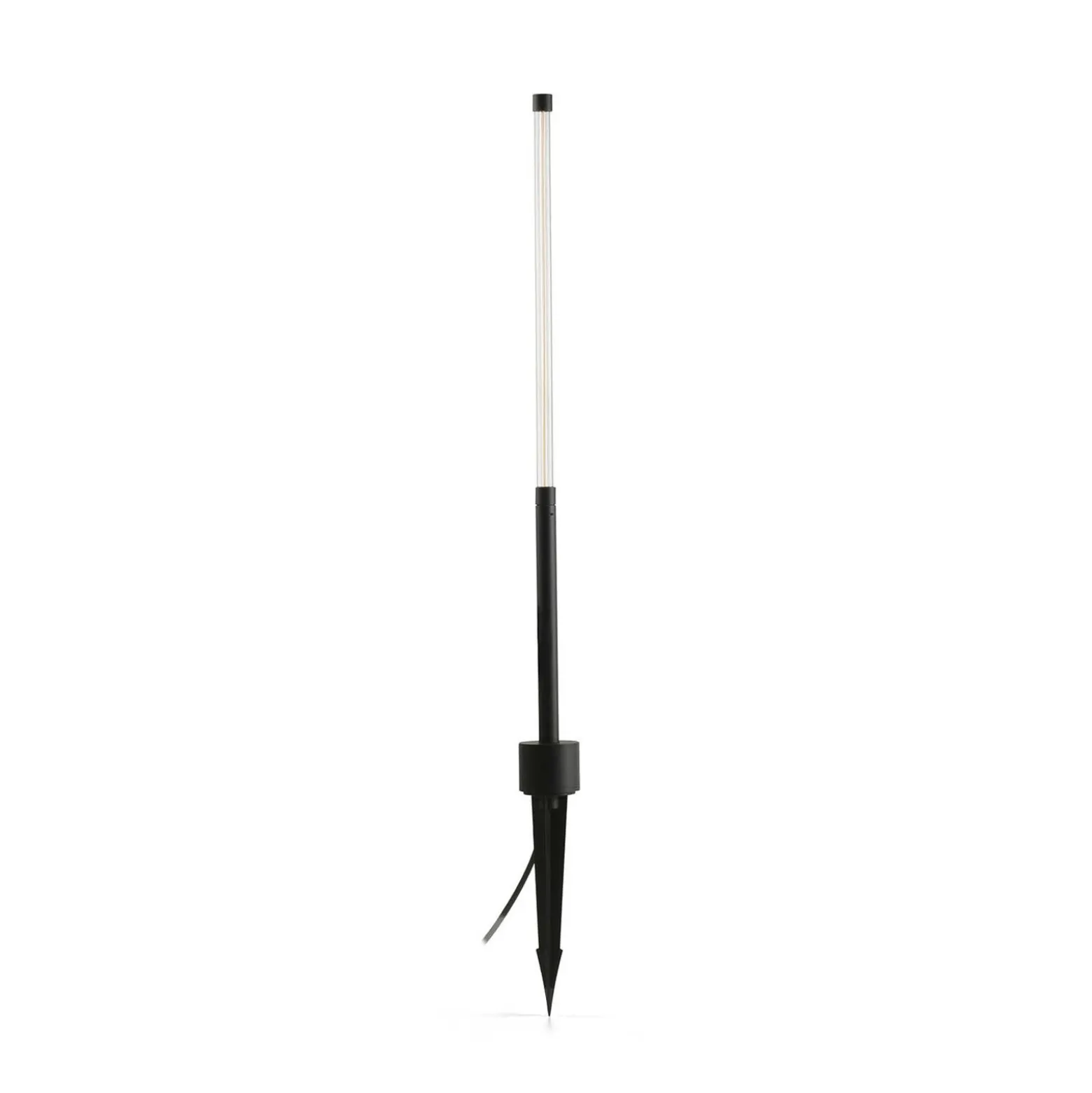 Bambou 1068 Lámpara con pica LED, negra, aluminio/vidrio, altura 80 cm