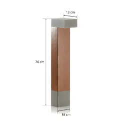 BEGA 84498 bolardo LED, plata, cabeza angular