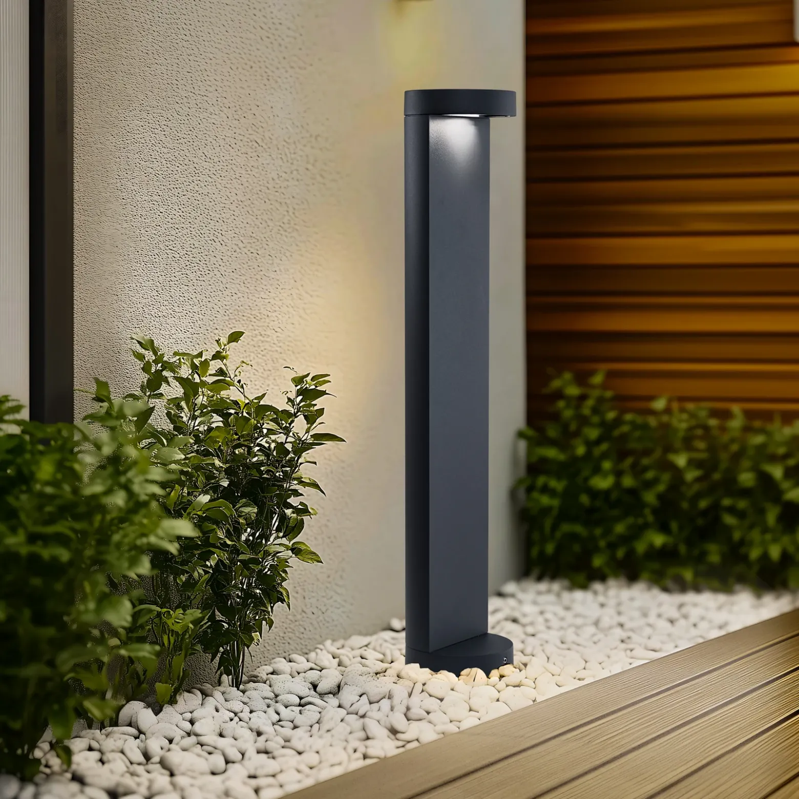 Bega Bolardo luminoso LED 99058 K3, grafito, aluminio fundido, cristal