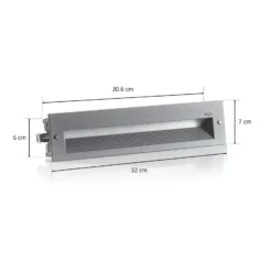 BEGA 33055 empotrado pared LED 3.000K grafito 32cm
