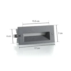 BEGA 33053 empotrado pared LED 3.000K grafito 17cm