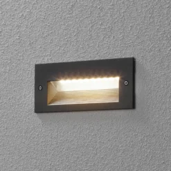 BEGA 33053 empotrado pared LED 3.000K grafito 17cm