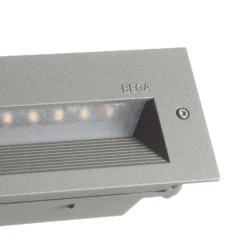 BEGA 33054 empotrado pared LED 3.000K plata 26 cm