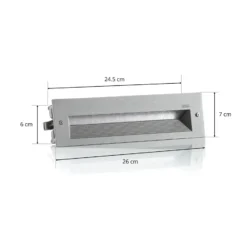 BEGA 33054 empotrado pared LED 3.000K plata 26 cm