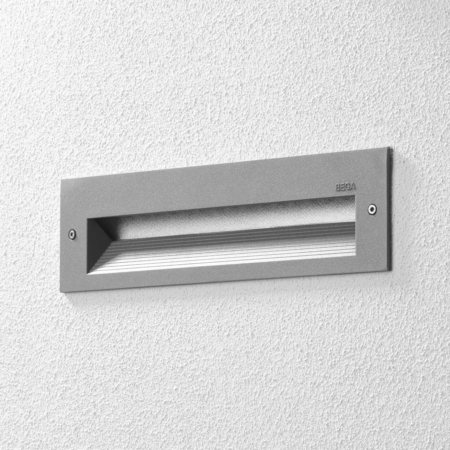 BEGA 33054 empotrado pared LED 3.000K plata 26 cm