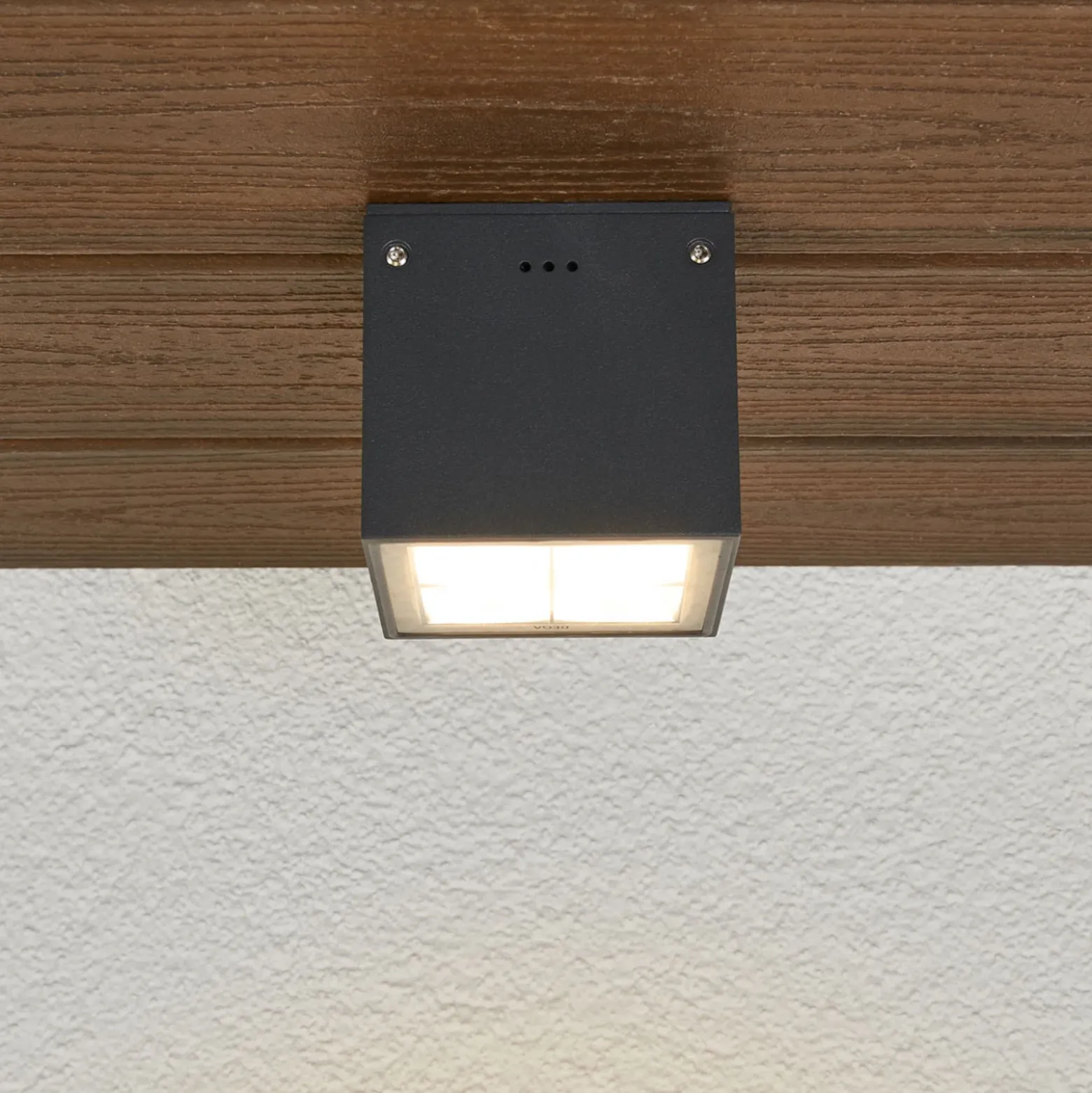 Bega 66157K3 Plafón para exterior, color grafito, 3.000 K, 38°