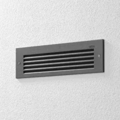 Bega Lámpara de pared LED empotrable gris ancho 26 cm Interruptor CCT