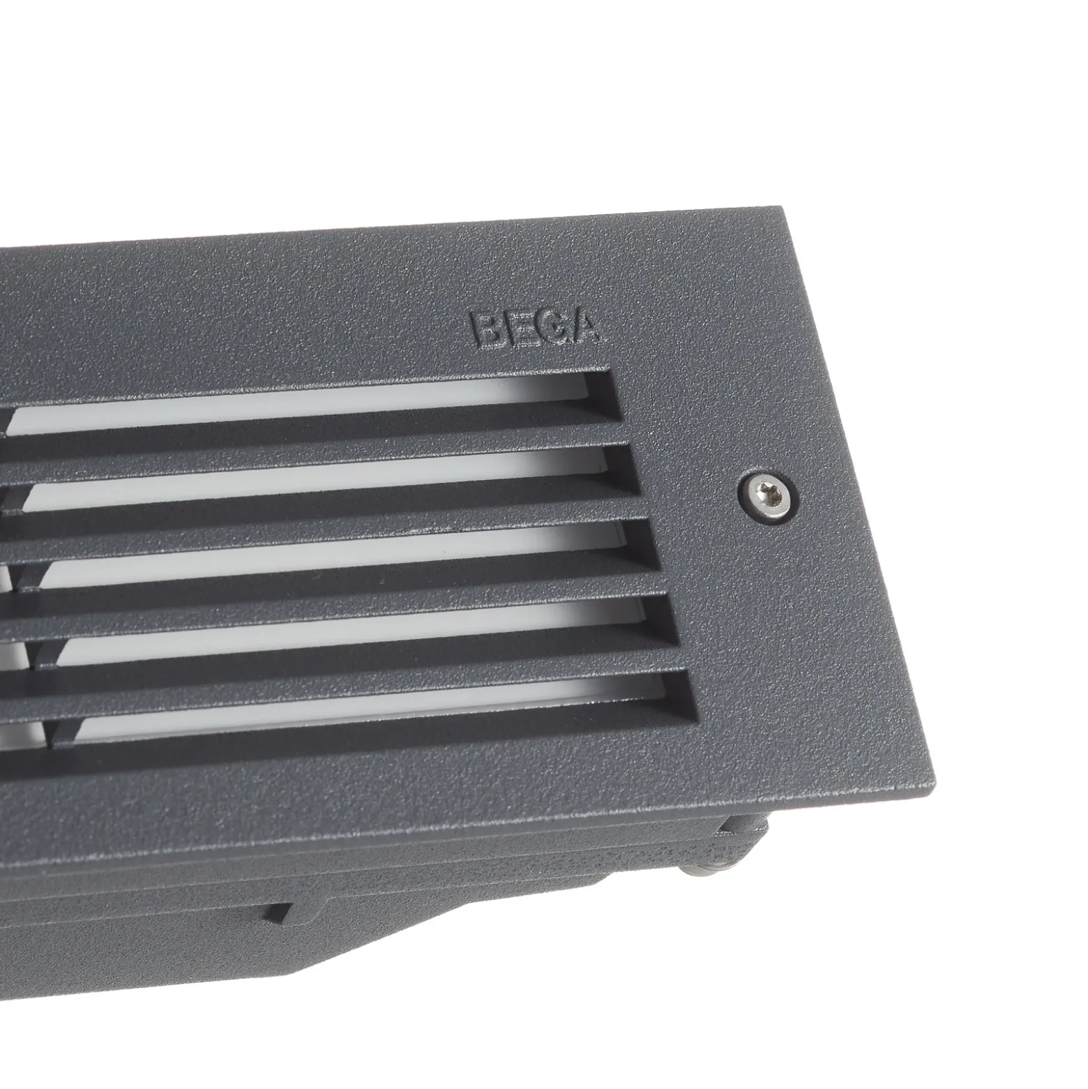 Bega Lámpara de pared LED empotrable gris ancho 26 cm Interruptor CCT