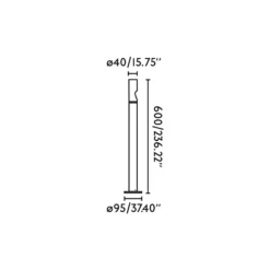 Bisel baliza LED, negro, aluminio, altura 60 cm