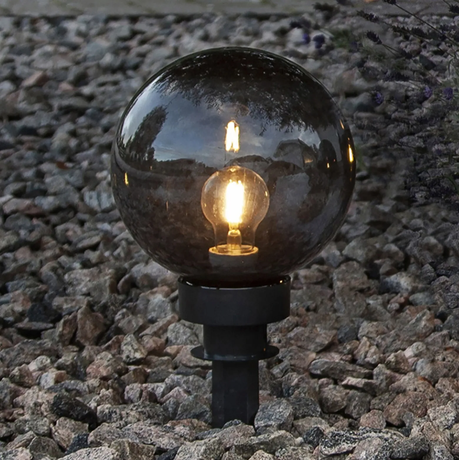 Bola decorativa de exterior Orby en negro, Ø 20 cm