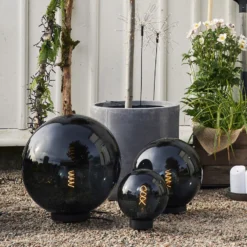 Bola decorativa de exterior Orby en negro, Ø 20 cm