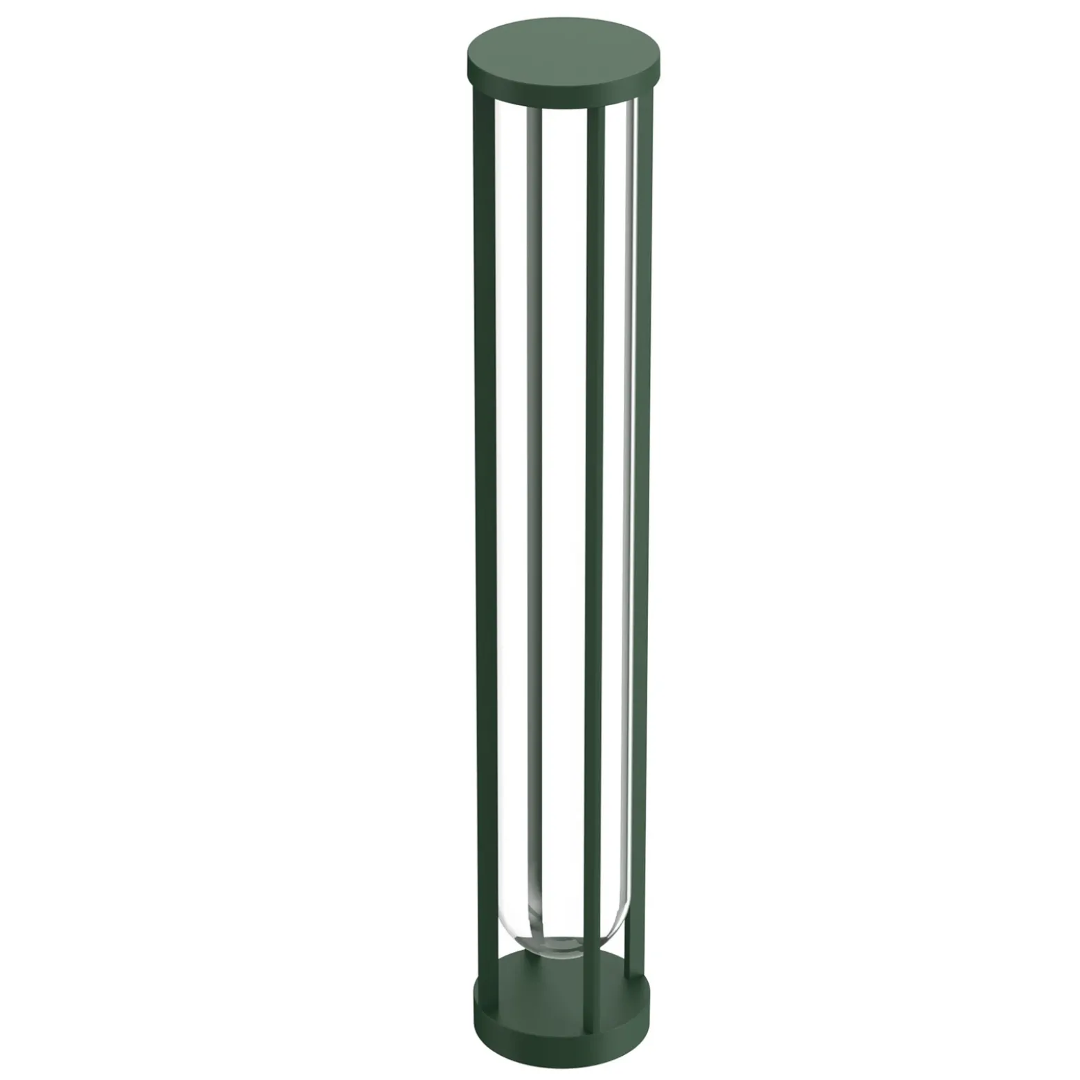 Bolardo FLOS In Vitro 3, 2.700 K, 90 cm verde oscuro