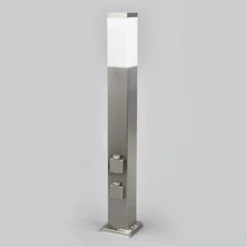 Bolardo luminoso 400166, acero inoxidable con 2 enchufes