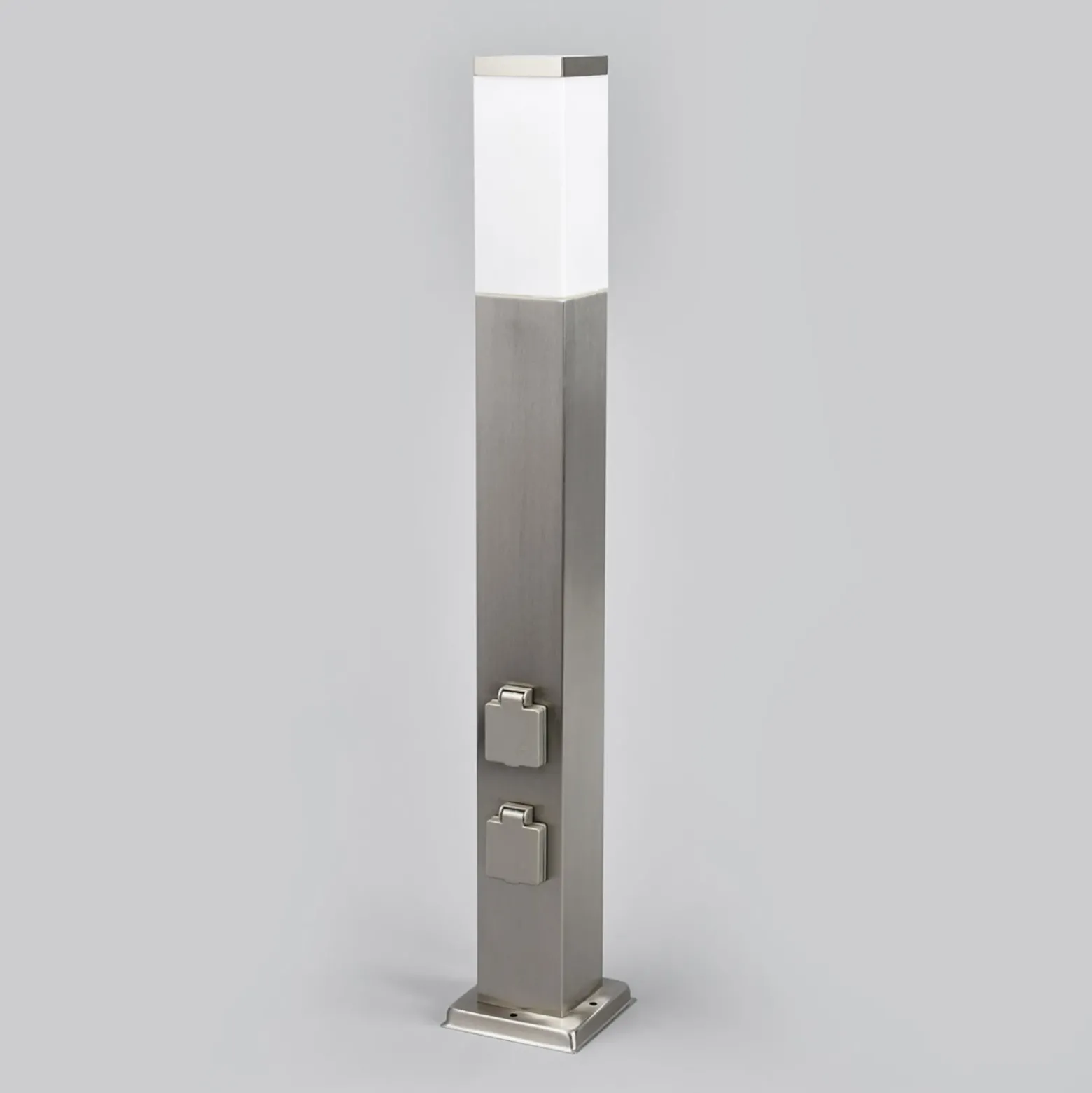 Bolardo luminoso 400166, acero inoxidable con 2 enchufes
