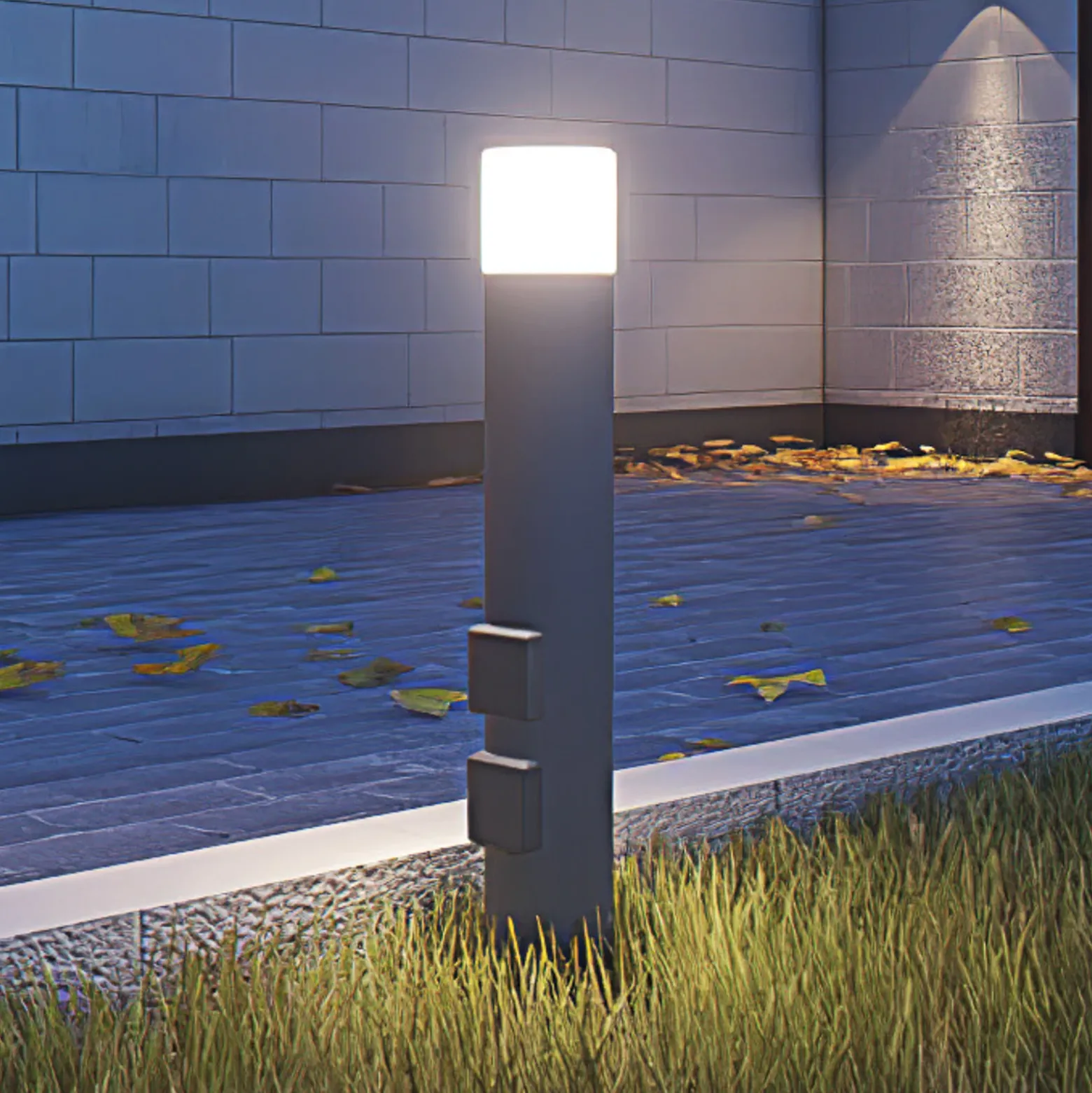 Bolardo luminoso 400140024, altura 60 cm, antracita, 2 enchufes