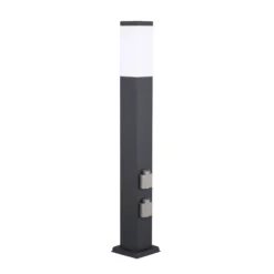 Bolardo luminoso 400166140, altura 80 cm, V2A, antracita, 2 enchufes