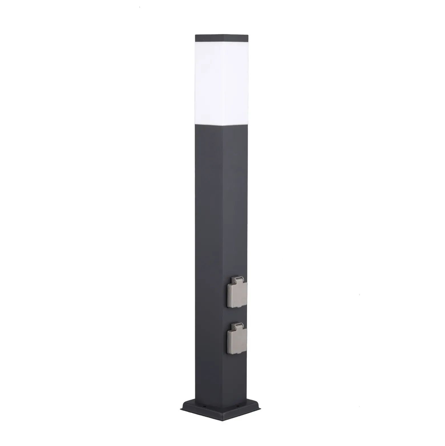 Bolardo luminoso 400166140, altura 80 cm, V2A, antracita, 2 enchufes